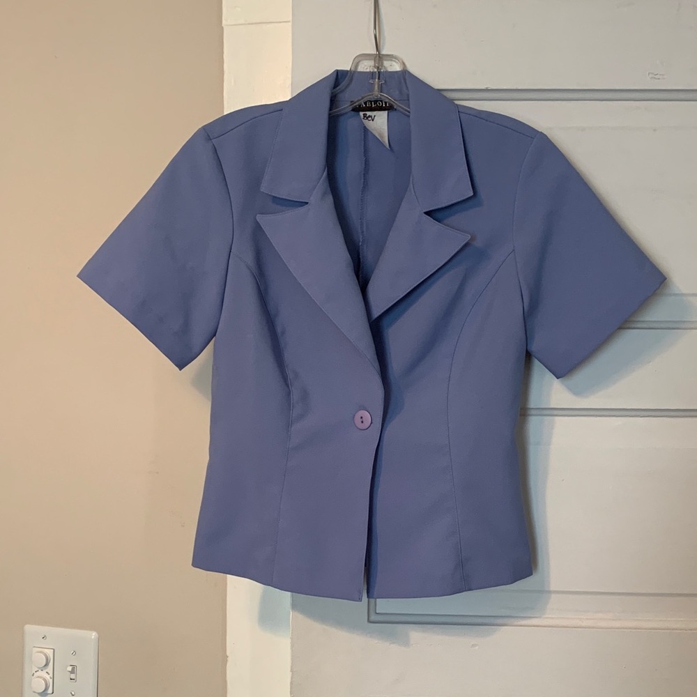 Tabloid Women's Short Sleeve Blazer in Lavender.